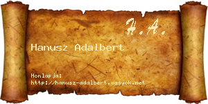 Hanusz Adalbert névjegykártya